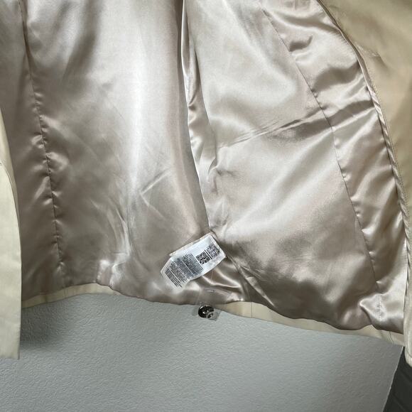 Guess Cream Cemento Adriana Peak Lapel Two Button Double Breasted Blazer XL NWT - Picture 9 of 16